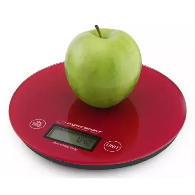 Electronic kitchen scale ESPERANZA EKS003R — 5 kg capacity, tare, g/lb/oz, red
