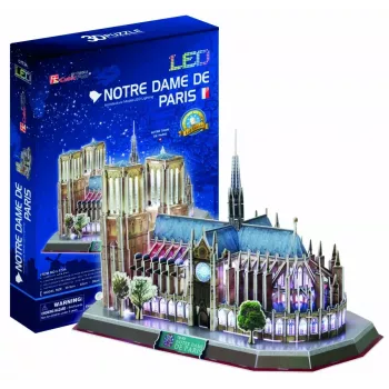 3D Puzzle CubicFun Notre Dame (Light) — model DA-20509, lightweight illuminated edition