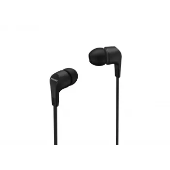 Wired in-ear headset Philips TAE1105BK/00 — black, intraaural, 1.2 m cable, 14.7 g
