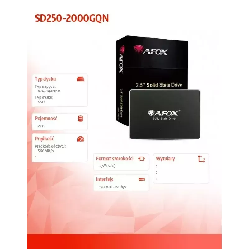 SSD disk AFOX 2TB 2.5 inch SATA SD250-2000GQN
