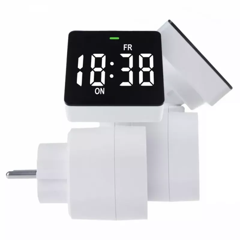 Digital timer switch GreenBlue GB610E, max load 16A, IP20, programmable on/off cycles