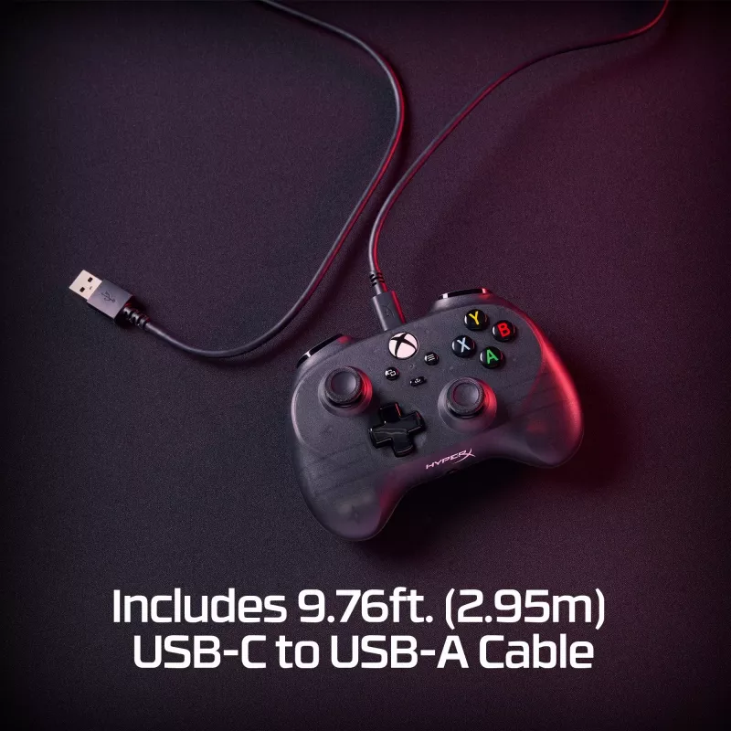 HyperX Clutch Tanto Mini WD Gaming Controller, Joystick, Xbox, Xbox One, Wired, USB, Black, 2.95 m