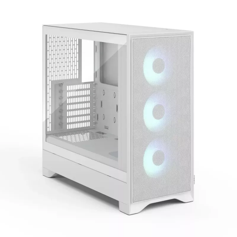 Fractal Design Pop 2 Air White TG RGB Midi Tower PC case — ATX/Micro‑ATX/Mini‑ITX, tempered glass, 3x120mm front fans