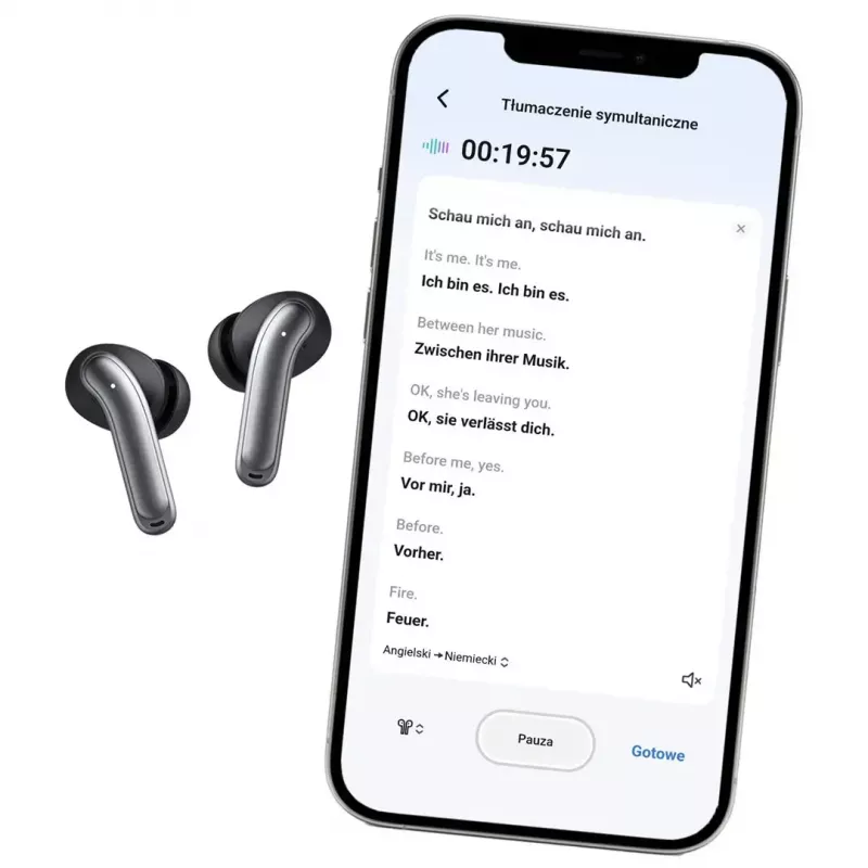 Wireless in-ear headphones Audiocore AC591 PRO — hybrid ANC, ENC, 6 microphones, USB‑C charging, up to 9h playback, Tuya compatible, black