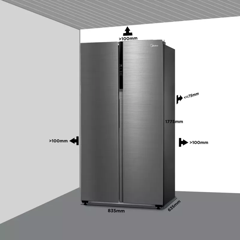 Midea MDRS619FIE46 Side-by-Side Refrigerator 460 L
