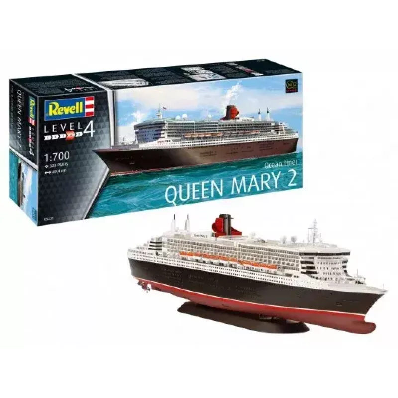 Passenger ship model REVELL Queen Mary 2 assembly kit, scale 1:700