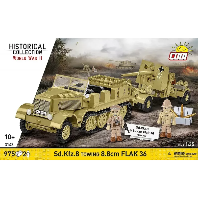 Cobi Blocks Sd.Kfz.8 Towing 8.8 cm Flak 36 building set, 975 pieces