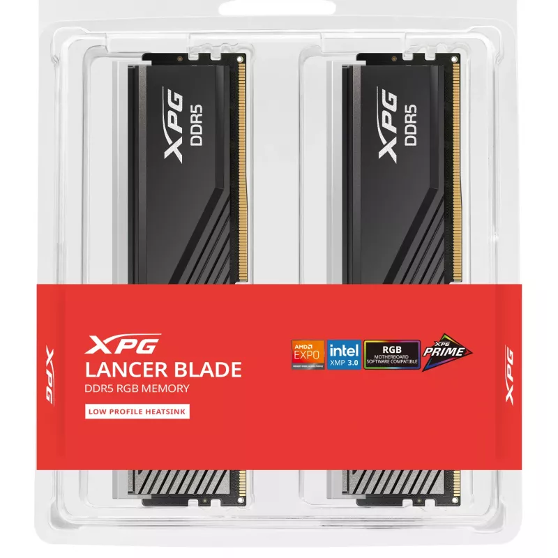 ADATA DIMM 16 GB DDR5-5600 (2x 8 GB) Dual-Kit (schwarz, AX5U5600C468G-DTLABRBK, XPG Lancer Blade RGB, INTEL XMP, AMD EXPO) - 16 GB - DDR5
