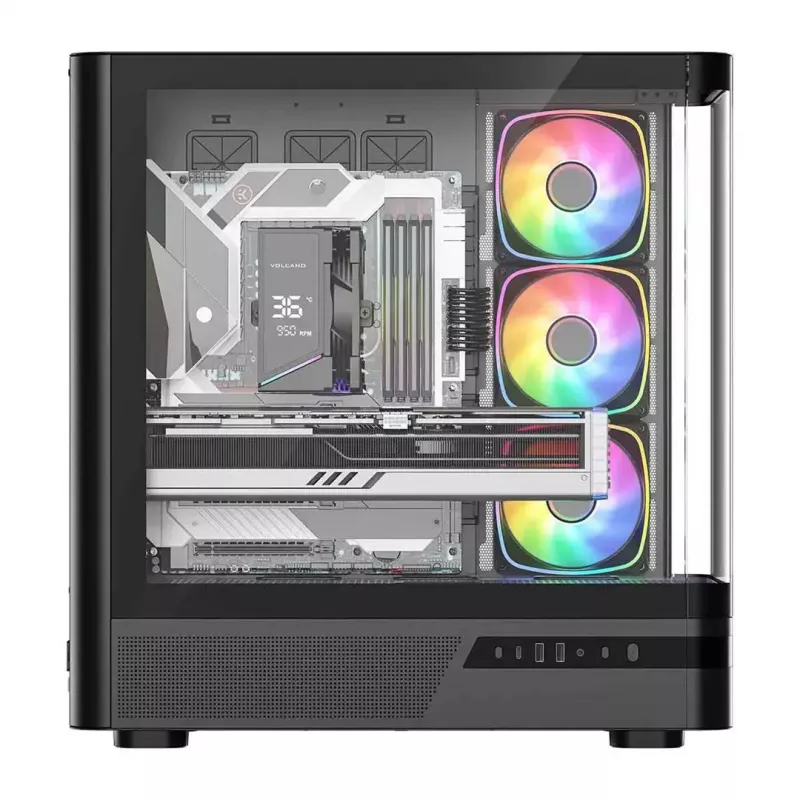 Computer case MODECOM VOLCANO AQ200 ARGB MIDI black