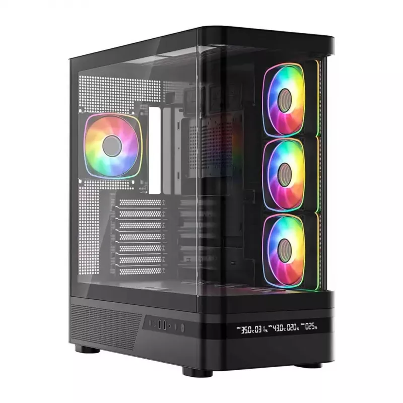 Computer case MODECOM VOLCANO AQ200 ARGB MIDI black