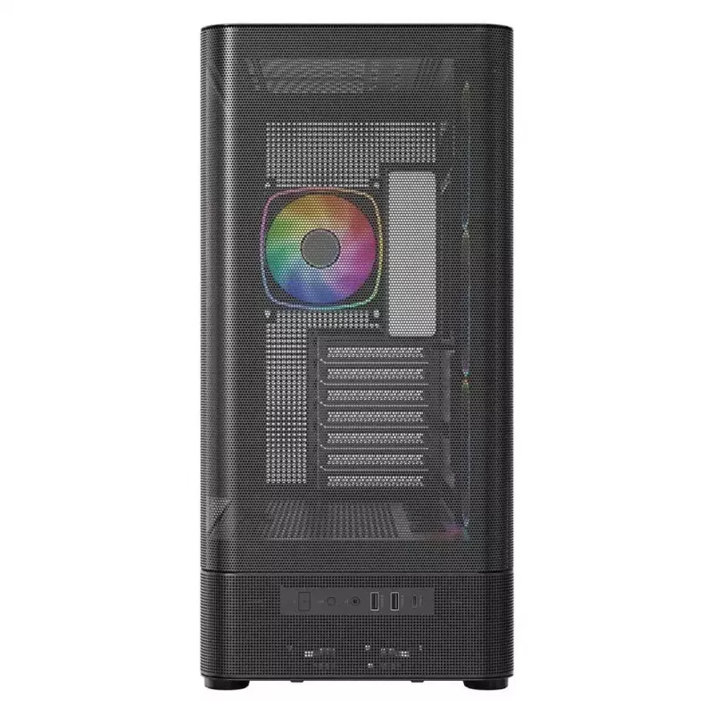 Computer Case MODECOM VOLCANO AQ400 ARGB MIDI Black — MODECOM MC-A-AQ400-4FA-B