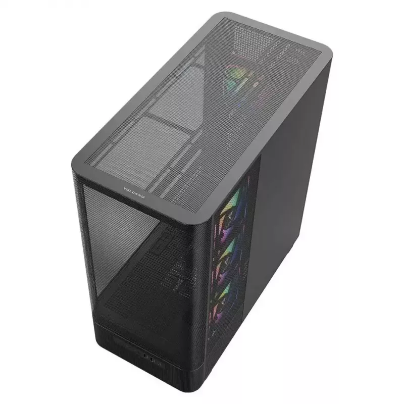 Computer Case MODECOM VOLCANO AQ400 ARGB MIDI Black — MODECOM MC-A-AQ400-4FA-B