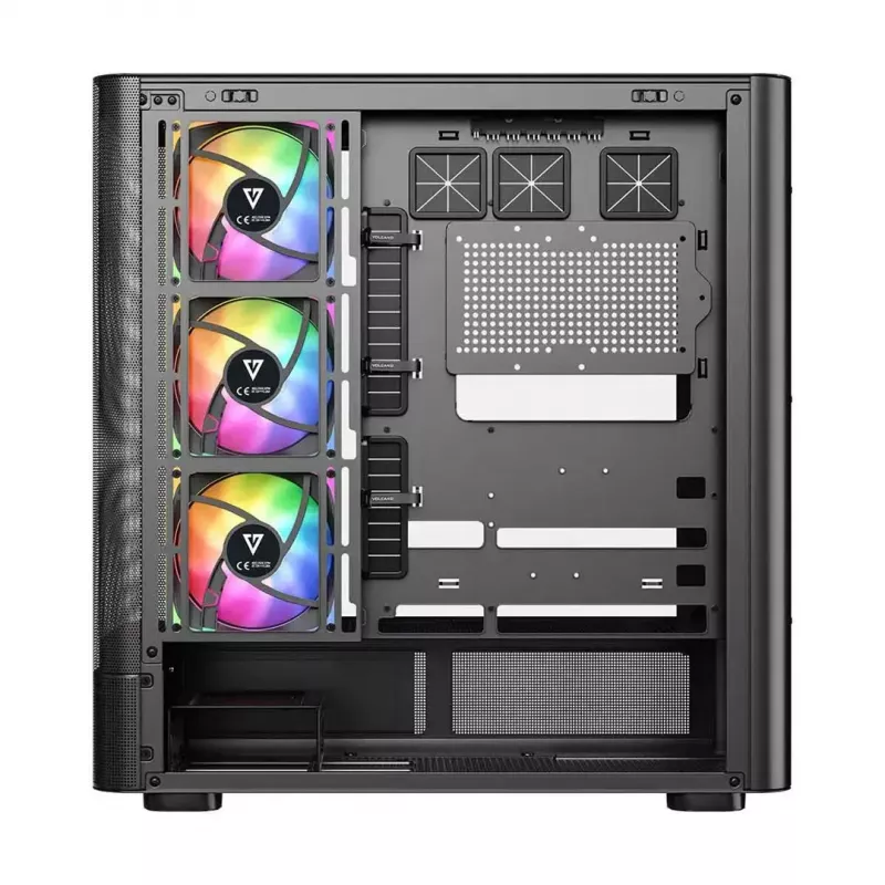Computer Case MODECOM VOLCANO AQ400 ARGB MIDI Black — MODECOM MC-A-AQ400-4FA-B