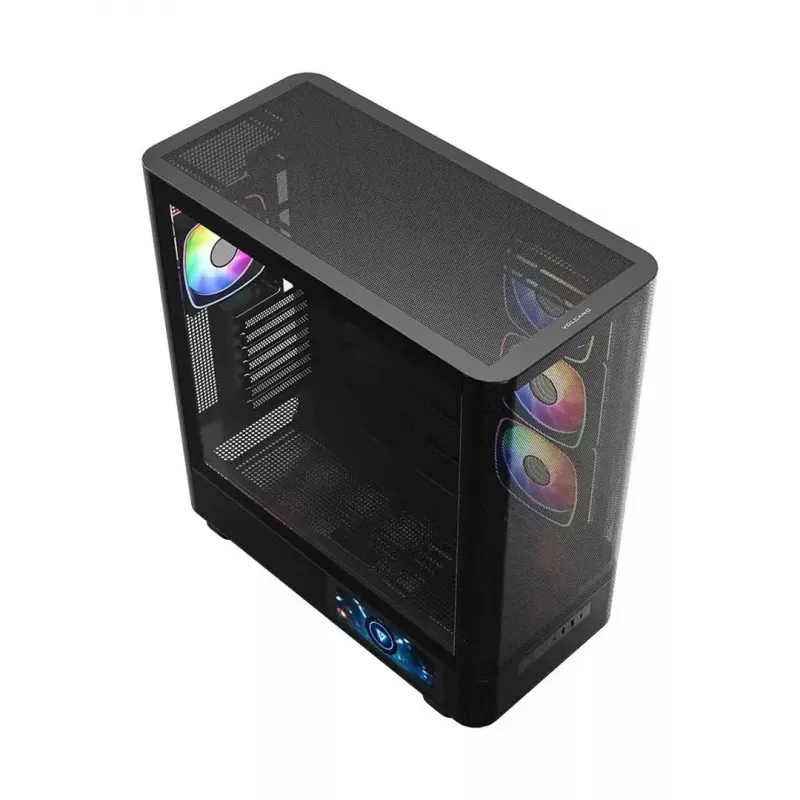 Computer Case MODECOM VOLCANO AQ400 ARGB MIDI Black — MODECOM MC-A-AQ400-4FA-B