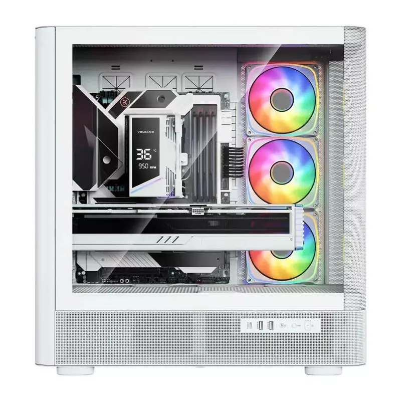 Computer case MODECOM VOLCANO AQ500 ARGB MIDI white