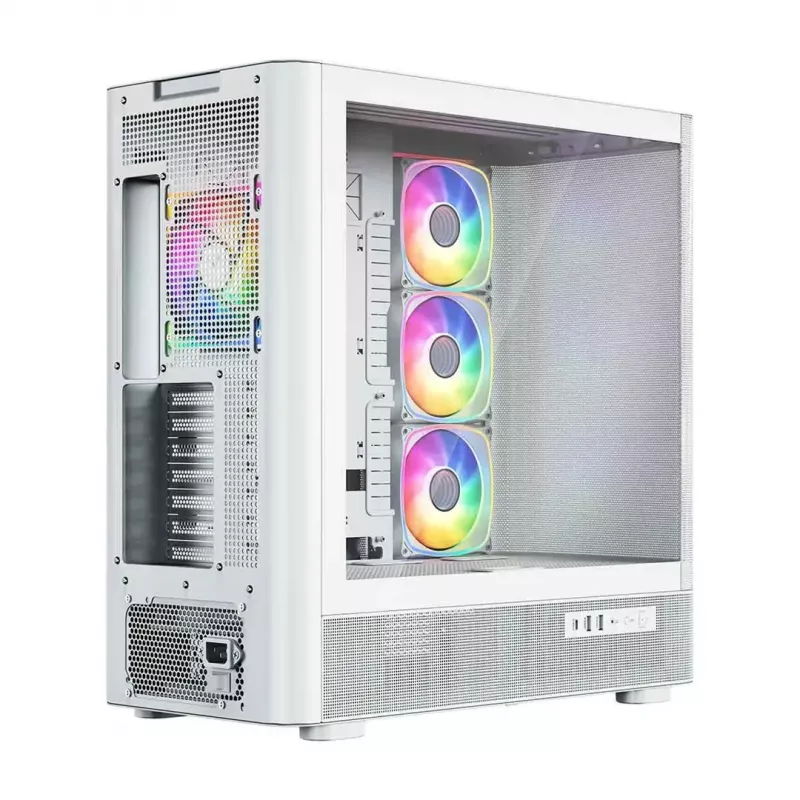 Computer case MODECOM VOLCANO AQ500 ARGB MIDI white