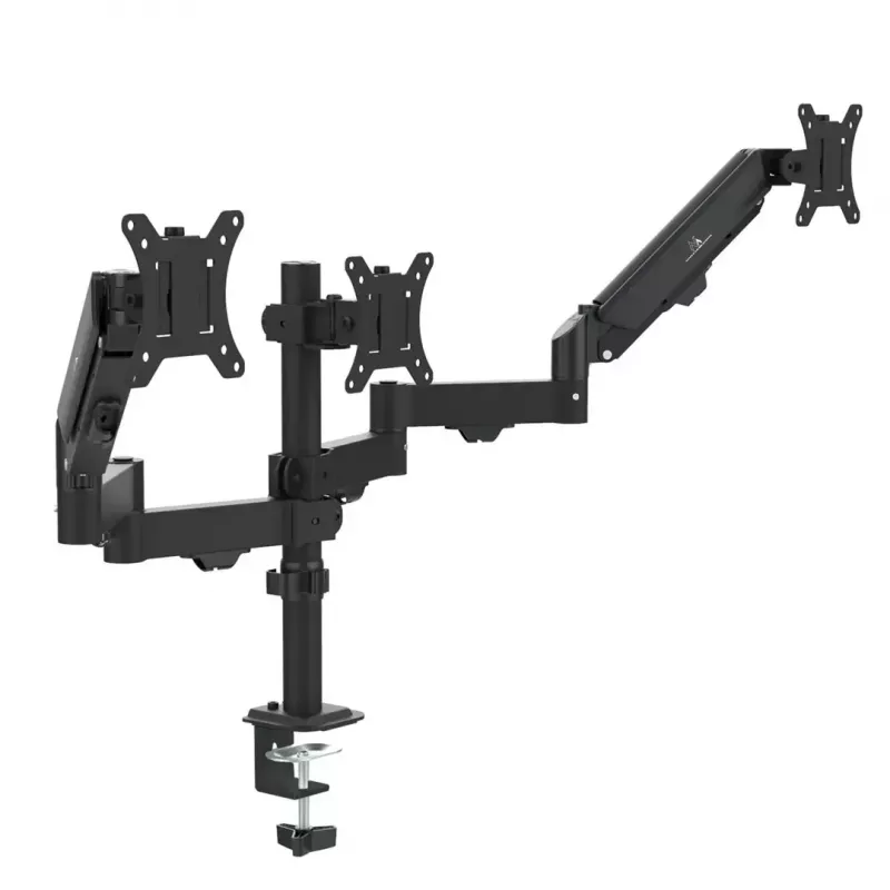 Monitor mount MACLEAN MC-137 — gas spring, for 3 monitors 17 inch–27 inch, 2–8 kg each, black
