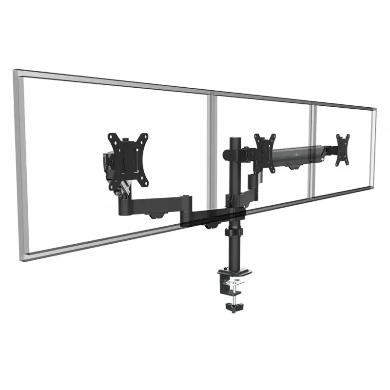 Monitor mount MACLEAN MC-137 — gas spring, for 3 monitors 17 inch–27 inch, 2–8 kg each, black