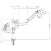 Monitor mount MACLEAN MC-137 — gas spring, for 3 monitors 17 inch–27 inch, 2–8 kg each, black