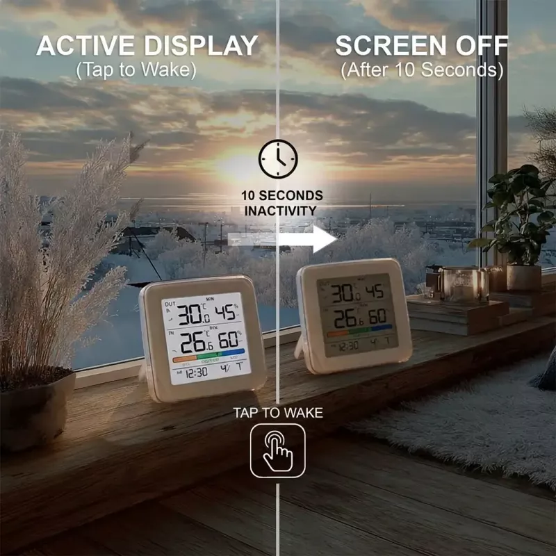 Wireless weather station GreenBlue GB169 — indoor/outdoor temperature & humidity, clock, alarm, range up to 60 m, °C/°F selectable