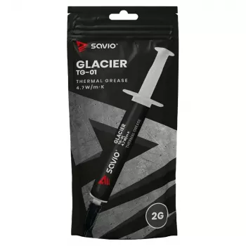 Thermal paste SAVIO TG-01 2G — thermal conductivity 4.7 W/m·K, 2 ml, grey/black