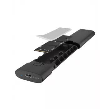 ICY BOX M.2 NVMe enclosure with USB 3.2 Gen 2 Type-C, SSD enclosure, M.2, PCI Express, 10 Gbit/s, Hot-swap, Black