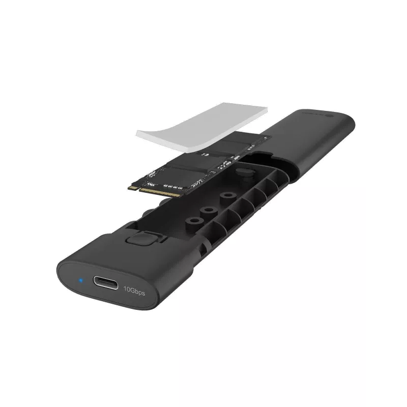 ICY BOX M.2 NVMe enclosure with USB 3.2 Gen 2 Type-C, SSD enclosure, M.2, PCI Express, 10 Gbit/s, Hot-swap, Black