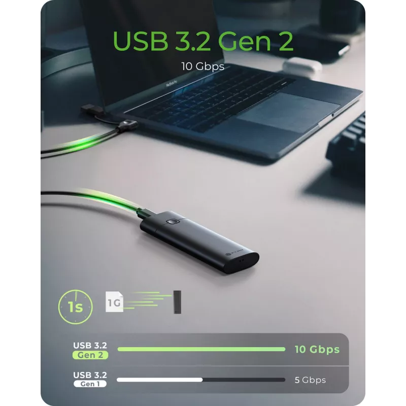 ICY BOX M.2 NVMe enclosure with USB 3.2 Gen 2 Type-C, SSD enclosure, M.2, PCI Express, 10 Gbit/s, Hot-swap, Black