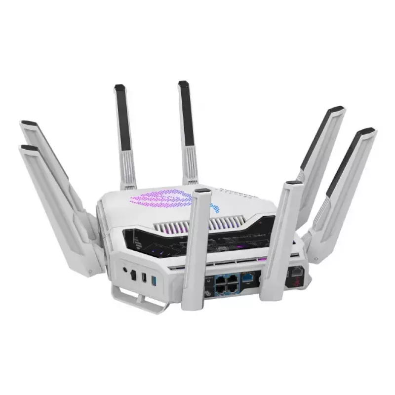 ASUS ROG Rapture GT-BE19000AI wireless router 10 Gigabit Ethernet Tri-band (2.4 GHz / 5 GHz / 6 GHz) White