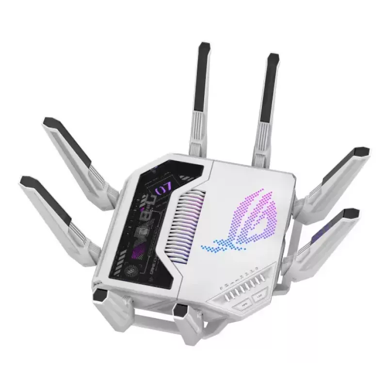 ASUS ROG Rapture GT-BE19000AI wireless router 10 Gigabit Ethernet Tri-band (2.4 GHz / 5 GHz / 6 GHz) White