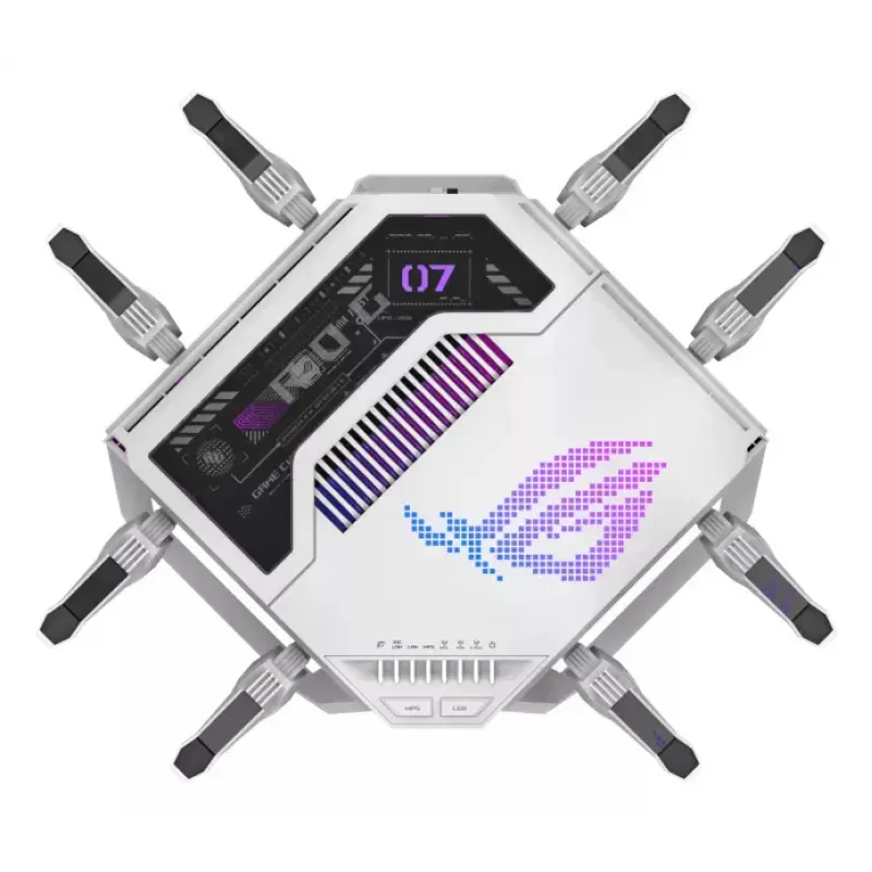 ASUS ROG Rapture GT-BE19000AI wireless router 10 Gigabit Ethernet Tri-band (2.4 GHz / 5 GHz / 6 GHz) White