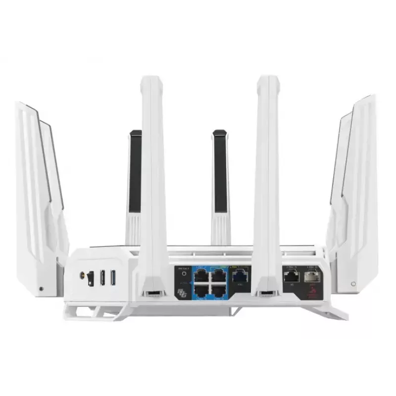 ASUS ROG Rapture GT-BE19000AI wireless router 10 Gigabit Ethernet Tri-band (2.4 GHz / 5 GHz / 6 GHz) White
