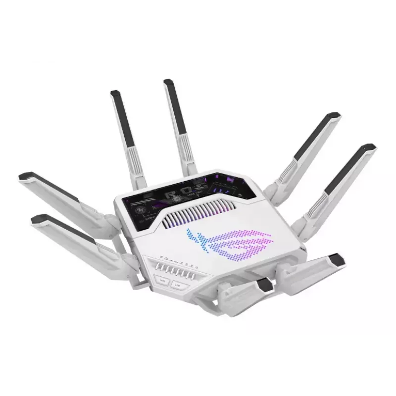 ASUS ROG Rapture GT-BE19000AI wireless router 10 Gigabit Ethernet Tri-band (2.4 GHz / 5 GHz / 6 GHz) White