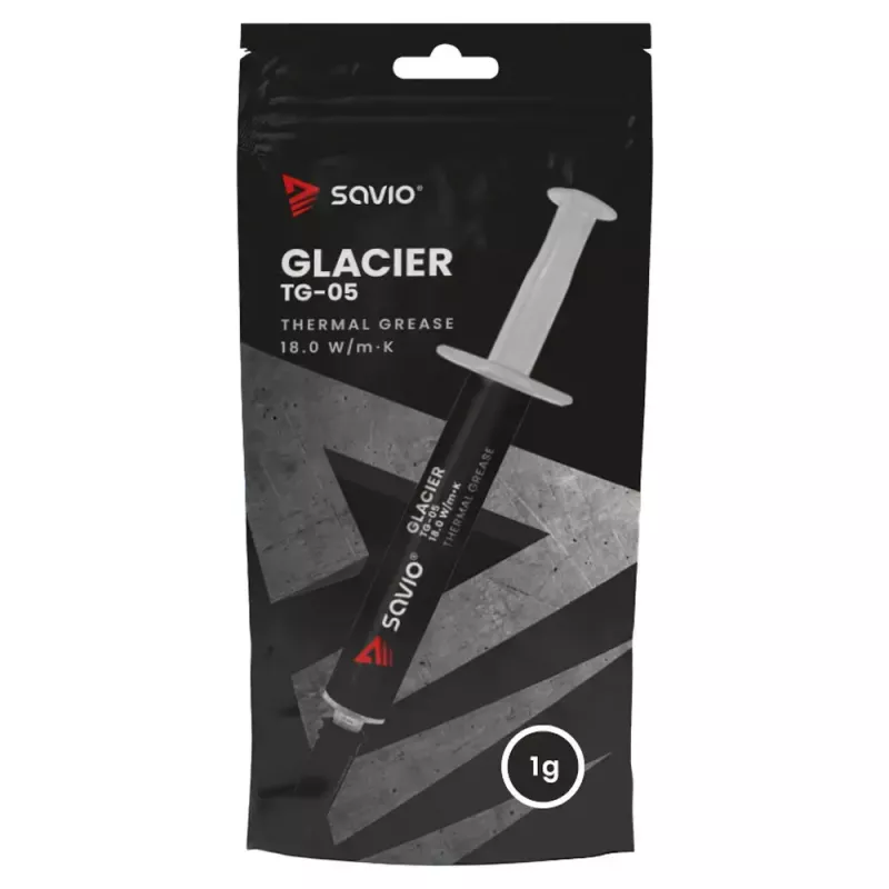 Thermal paste SAVIO TG-05 1 g — thermal conductivity 18 W/m·K, grey, density 2.6 g/cm³