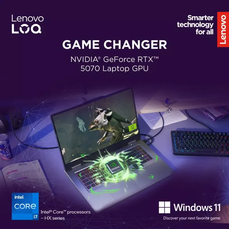 Laptop Lenovo LOQ 17IRX10 17.3 inch FHD IPS i7-13650HX 16GB DDR5 1TB SSD NVIDIA GeForce RTX 5060 8GB Windows 11 Home Luna Grey