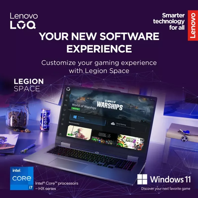 Laptop Lenovo LOQ 17IRX10 17.3 inch FHD IPS i7-13650HX 16GB DDR5 1TB SSD NVIDIA GeForce RTX 5060 8GB Windows 11 Home Luna Grey