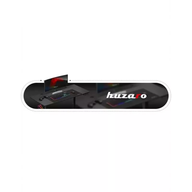 Straight gaming desk Huzaro Hero 8.2 Black MDF rectangular 1200x600 mm, adjustable height 720–1180 mm, 80 kg load