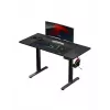 Straight gaming desk Huzaro Hero 8.2 Black MDF rectangular 1200x600 mm, adjustable height 720–1180 mm, 80 kg load