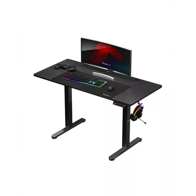 Straight gaming desk Huzaro Hero 8.2 Black MDF rectangular 1200x600 mm, adjustable height 720–1180 mm, 80 kg load