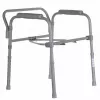 Folding toilet chair ANTAR with armrests, storage box, steel frame, adjustable height 35–50 cm, max load 120 kg, grey