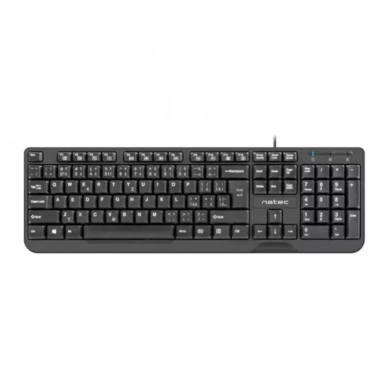 Wired USB Keyboard NATEC NKL-1151 — Black, CZ-SK (Slovak) layout, 104 keys, USB wired, 1.8 m cable
