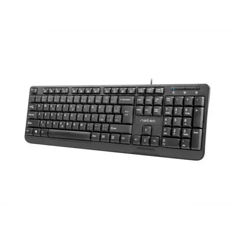 Wired USB Keyboard NATEC NKL-1151 — Black, CZ-SK (Slovak) layout, 104 keys, USB wired, 1.8 m cable