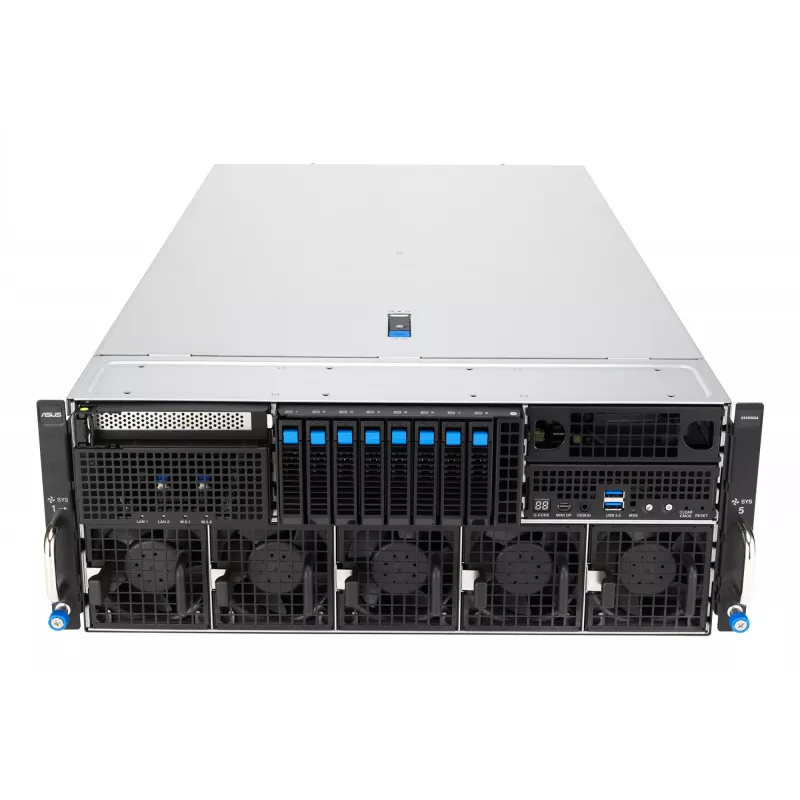 Rack server ASUS ESC8000A-E13 (4U) Silver — LGA 6096, AMD EPYC, DDR5, up to 3 TB, 24 DIMM, 2× CPU, 3200 W PSU