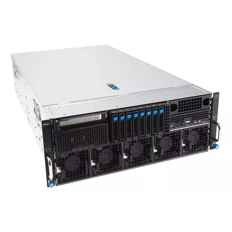Rack server ASUS ESC8000A-E13 (4U) Silver — LGA 6096, AMD EPYC, DDR5, up to 3 TB, 24 DIMM, 2× CPU, 3200 W PSU