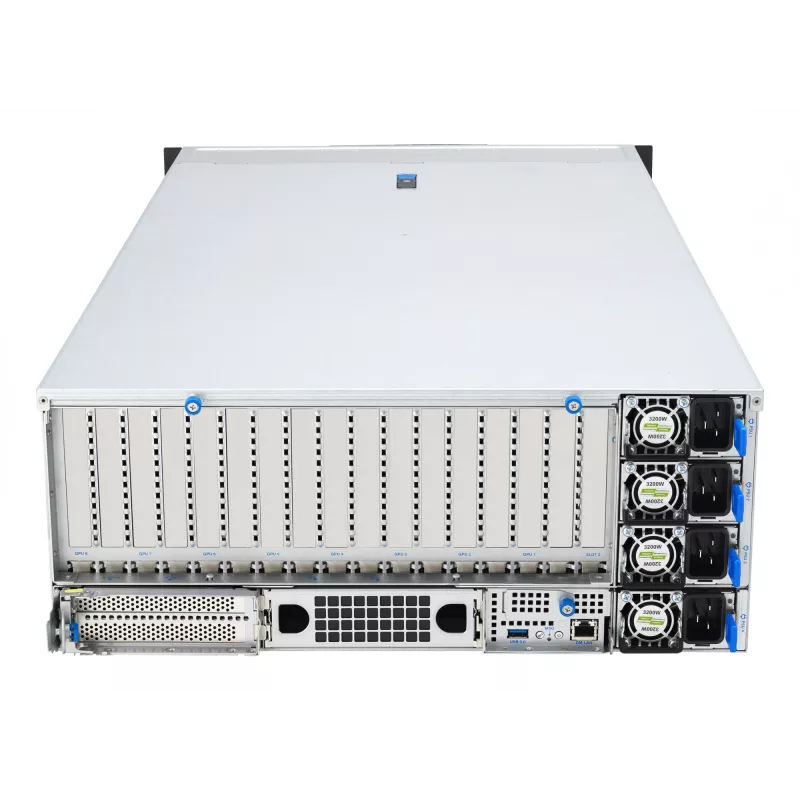 Rack server ASUS ESC8000A-E13 (4U) Silver — LGA 6096, AMD EPYC, DDR5, up to 3 TB, 24 DIMM, 2× CPU, 3200 W PSU
