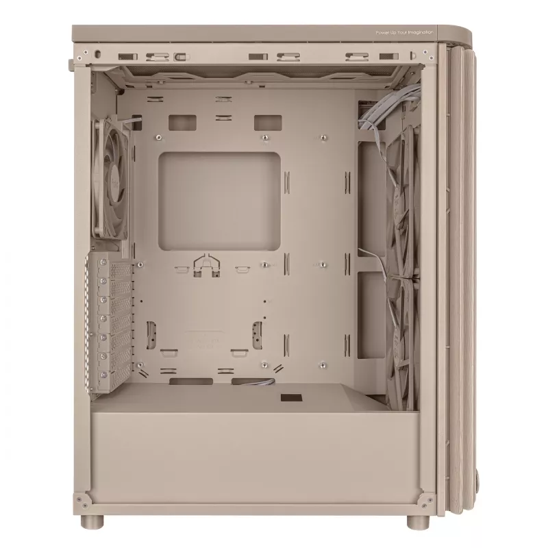 PC case ASUS ProArt PA401 Wood Edition Beige — mid-tower, metal front panel