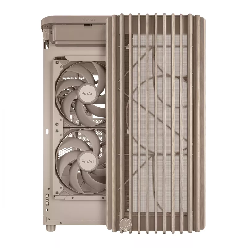 PC case ASUS ProArt PA401 Wood Edition Beige — mid-tower, metal front panel