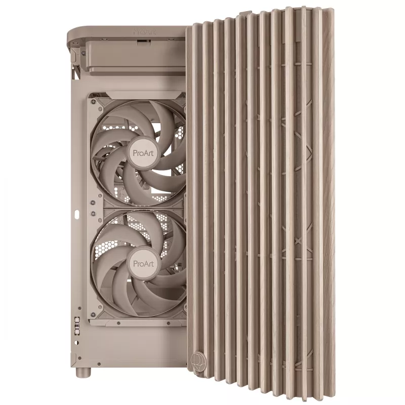 PC case ASUS ProArt PA401 Wood Edition Beige — mid-tower, metal front panel