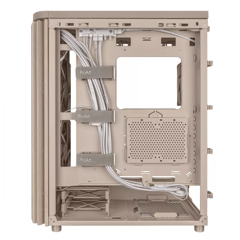 PC case ASUS ProArt PA401 Wood Edition Beige — mid-tower, metal front panel