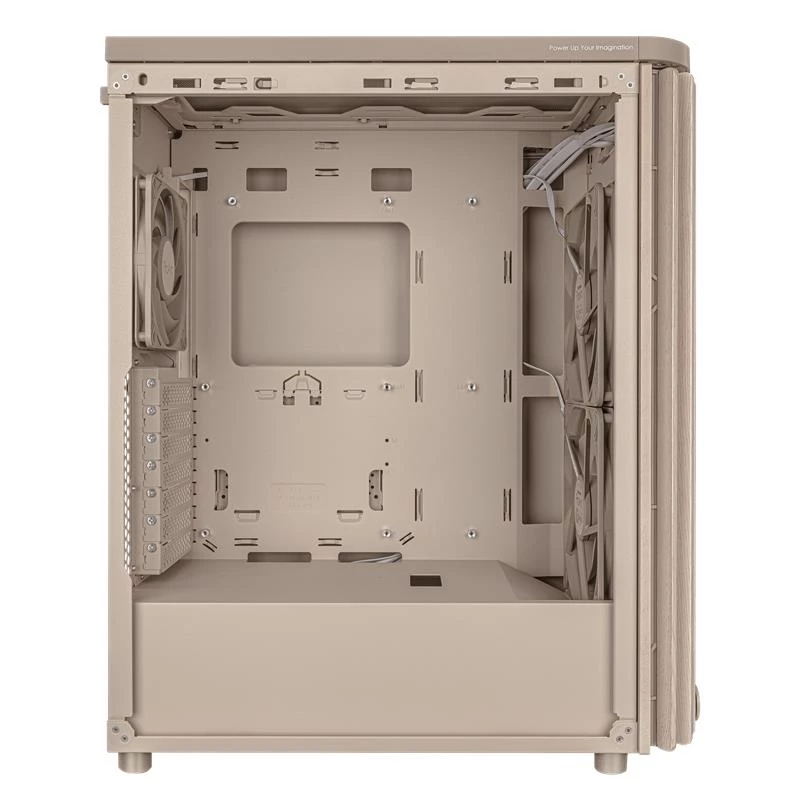 PC case ASUS ProArt PA401 Wood Mesh PWM Beige — ATX, wood, 2×160 mm front, 1×120 mm rear, 2×3.5 inch + 2×2.5 inch bays